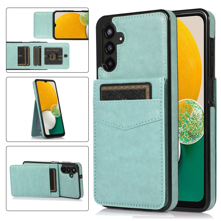 For Samsung Galaxy A13 4G Solid Color PC + TPU Protective Case with Holder & Card Slots