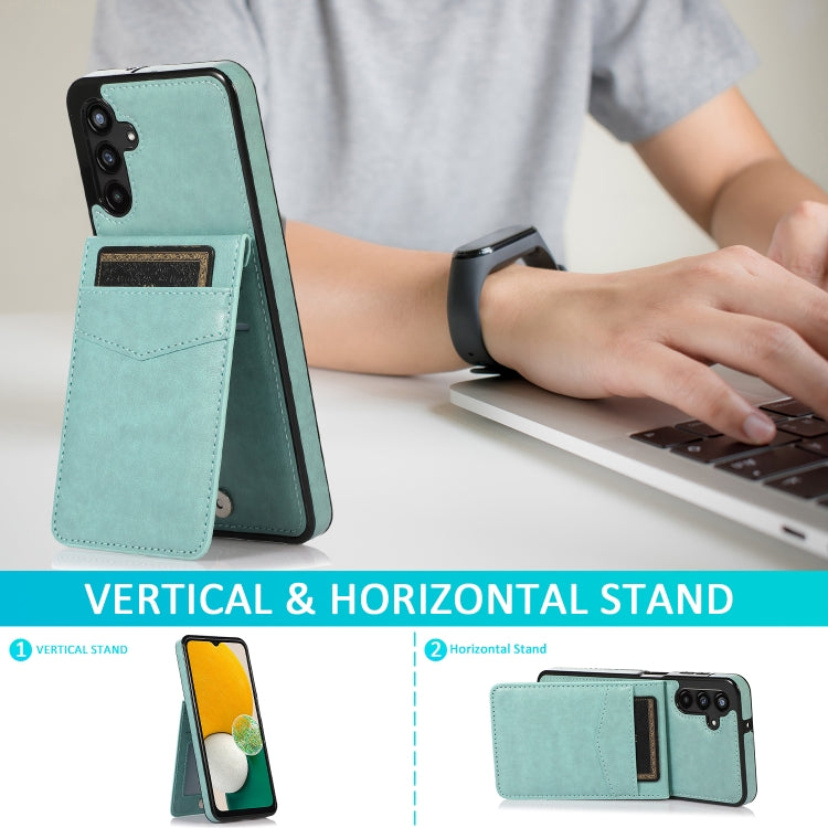 For Samsung Galaxy A13 4G Solid Color PC + TPU Protective Case with Holder & Card Slots