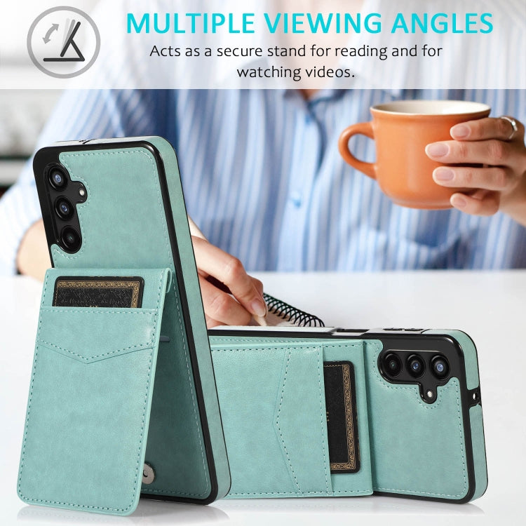 For Samsung Galaxy A13 4G Solid Color PC + TPU Protective Case with Holder & Card Slots