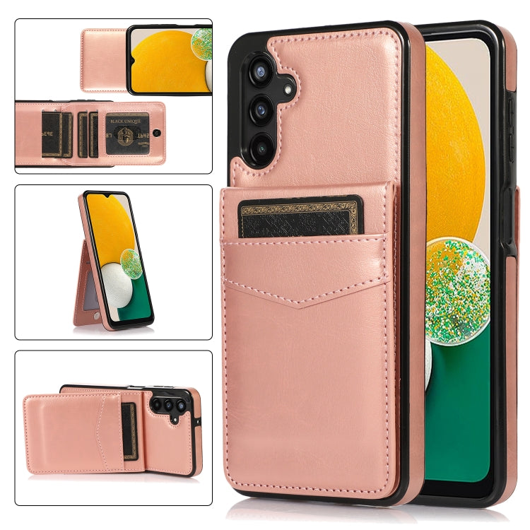 For Samsung Galaxy A13 4G Solid Color PC + TPU Protective Case with Holder & Card Slots