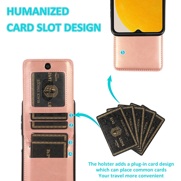 For Samsung Galaxy A13 4G Solid Color PC + TPU Protective Case with Holder & Card Slots