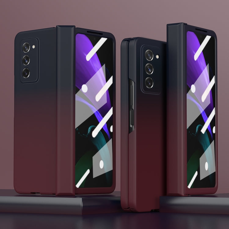 For Samsung Galaxy Z Fold2 5G Colorful Gradient Tempered Film Integrated Phone Case