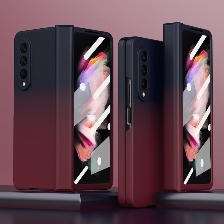 For Samsung Galaxy Z Fold3 5G Colorful Gradient Tempered Film Integrated Phone Case