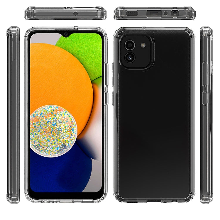 For Samsung Galaxy A03 164mm Shockproof Scratchproof TPU + Acrylic Phone Case(Transparent)