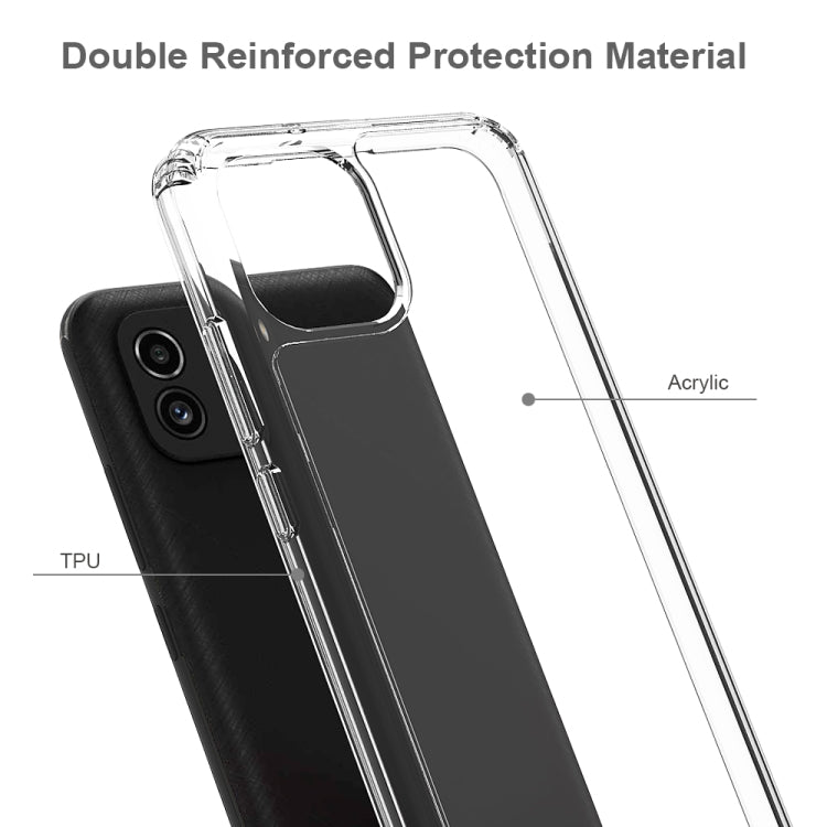 For Samsung Galaxy A03 164mm Shockproof Scratchproof TPU + Acrylic Phone Case(Transparent)