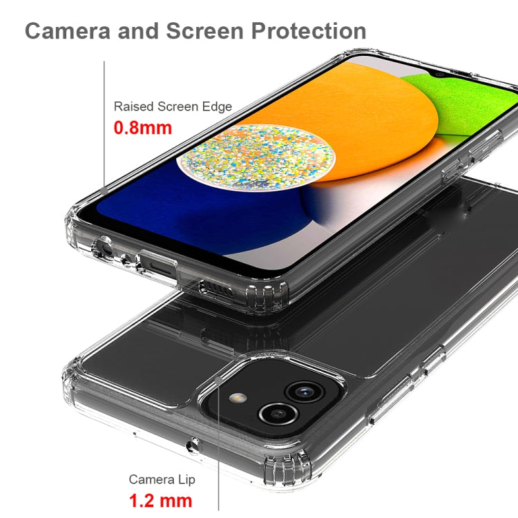 For Samsung Galaxy A03 166mm Shockproof Scratchproof TPU + Acrylic Phone Case(Transparent)