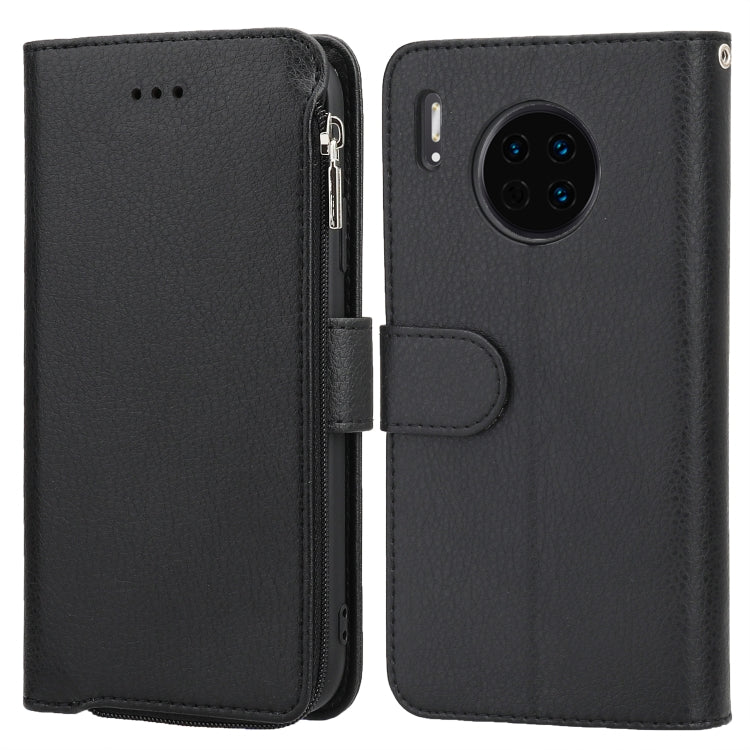 For Huawei Mate 30 Microfiber Zipper Horizontal Flip Leather Case