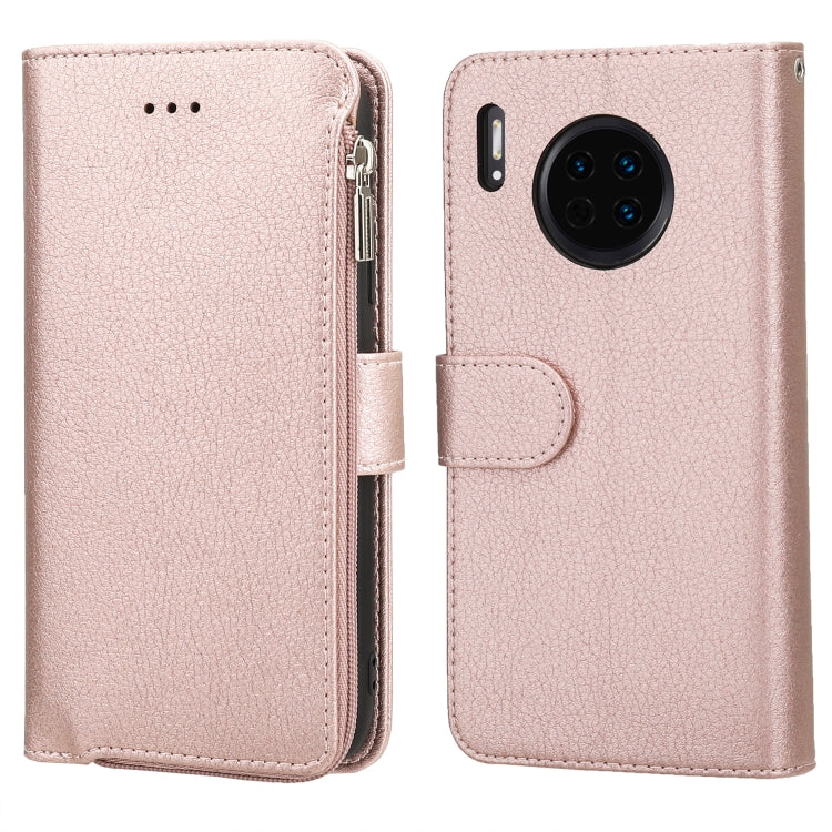 For Huawei Mate 30 Microfiber Zipper Horizontal Flip Leather Case