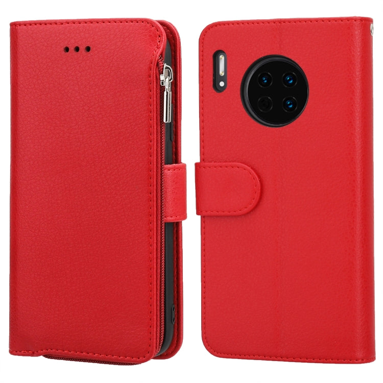 For Huawei Mate 30 Microfiber Zipper Horizontal Flip Leather Case
