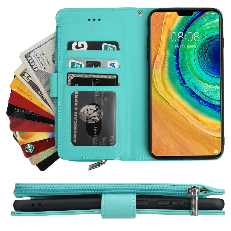 For Huawei Mate 30 Microfiber Zipper Horizontal Flip Leather Case
