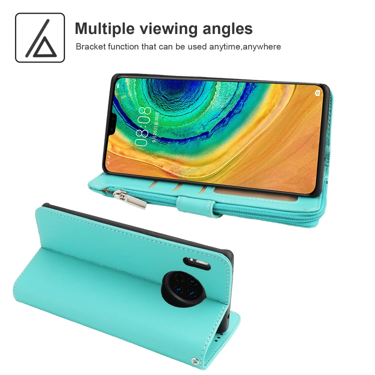 For Huawei Mate 30 Microfiber Zipper Horizontal Flip Leather Case