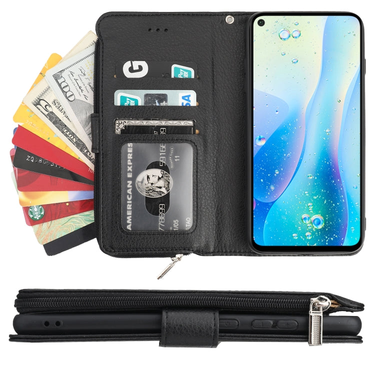 For Huawei Nova 5i Pro / Mate 30 Lite Microfiber Zipper Horizontal Flip Leather Case