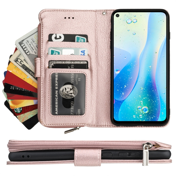 For Huawei Nova 5i Pro / Mate 30 Lite Microfiber Zipper Horizontal Flip Leather Case