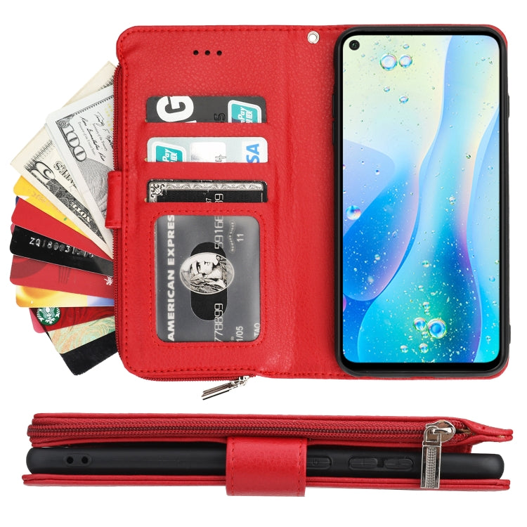 For Huawei Nova 5i Pro / Mate 30 Lite Microfiber Zipper Horizontal Flip Leather Case