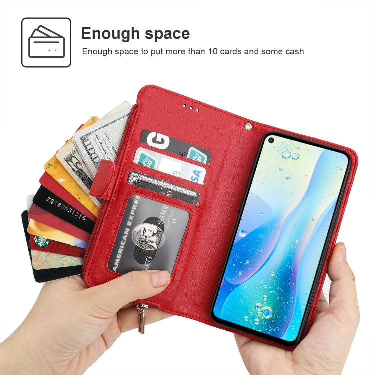 For Huawei Nova 5i Pro / Mate 30 Lite Microfiber Zipper Horizontal Flip Leather Case