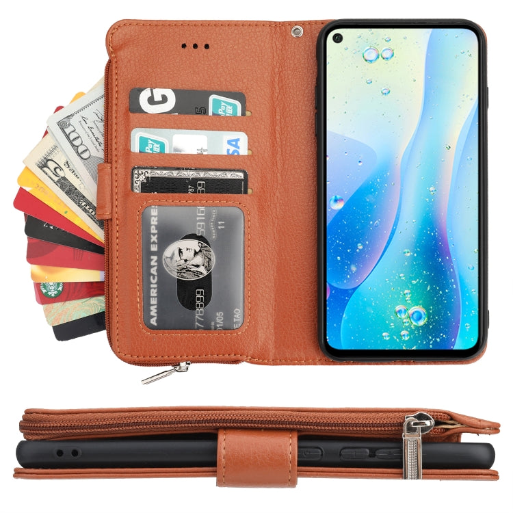 For Huawei Nova 5i Pro / Mate 30 Lite Microfiber Zipper Horizontal Flip Leather Case