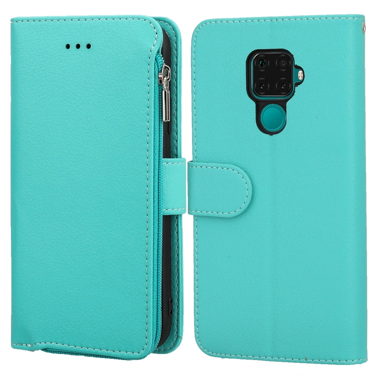 For Huawei Nova 5i Pro / Mate 30 Lite Microfiber Zipper Horizontal Flip Leather Case