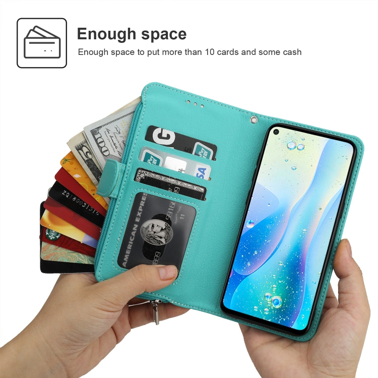 For Huawei Nova 5i Pro / Mate 30 Lite Microfiber Zipper Horizontal Flip Leather Case