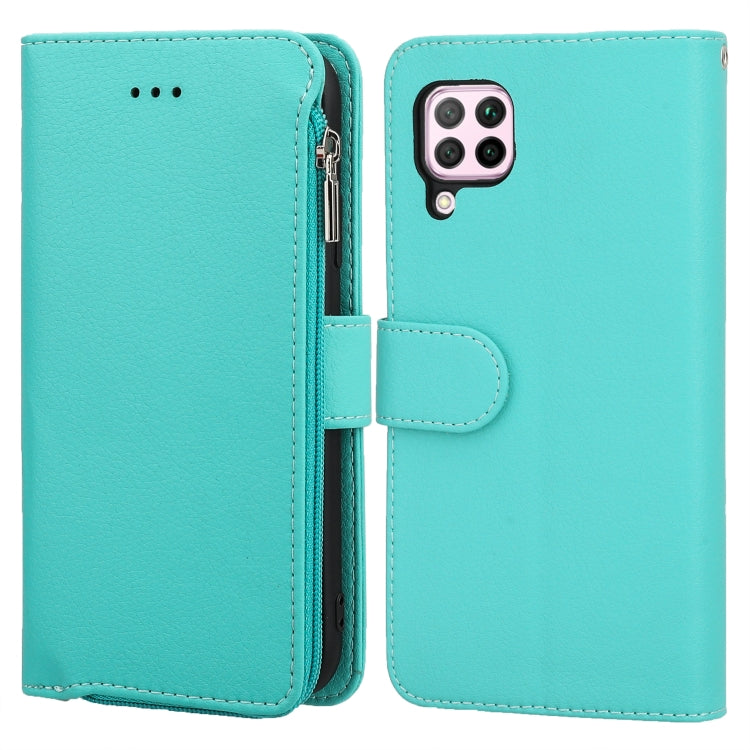 For Huawei P40 Lite / nova 6 SE Microfiber Zipper Horizontal Flip Leather Case