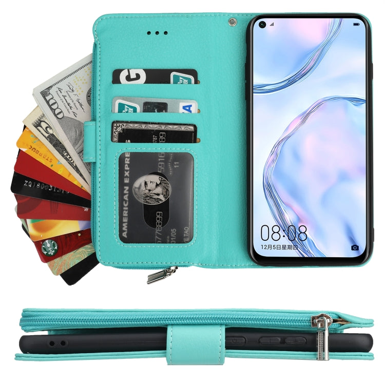 For Huawei P40 Lite / nova 6 SE Microfiber Zipper Horizontal Flip Leather Case