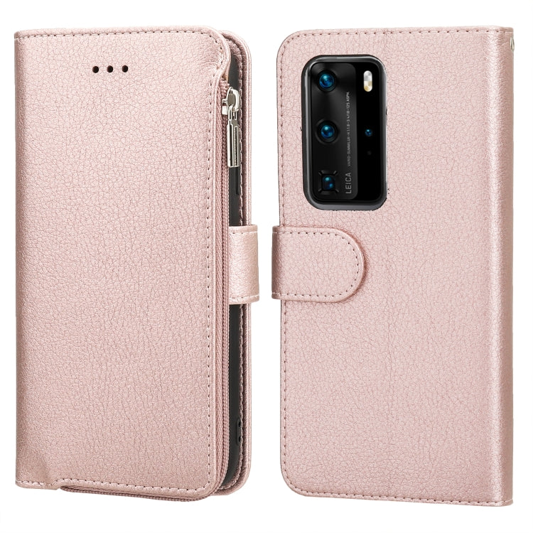 For Huawei P40 Pro / P40 Pro+ Microfiber Zipper Horizontal Flip Leather Case