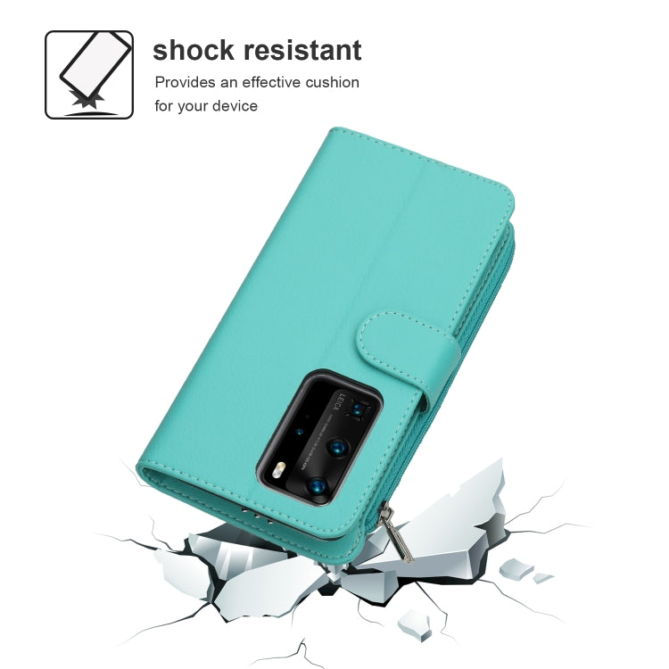 For Huawei P40 Pro / P40 Pro+ Microfiber Zipper Horizontal Flip Leather Case