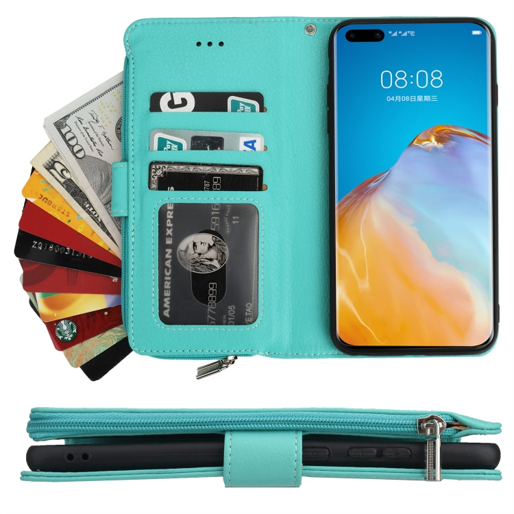 For Huawei P40 Pro / P40 Pro+ Microfiber Zipper Horizontal Flip Leather Case