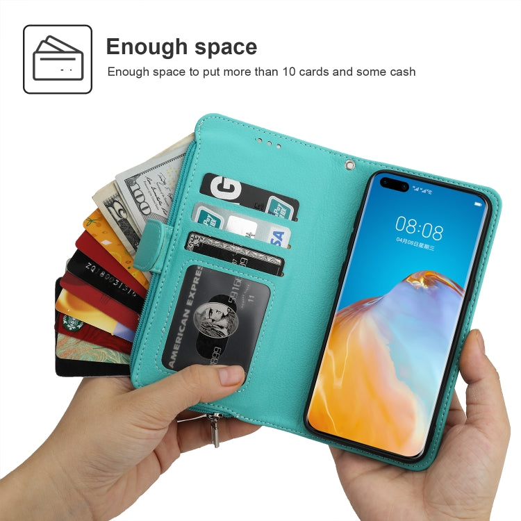 For Huawei P40 Pro / P40 Pro+ Microfiber Zipper Horizontal Flip Leather Case