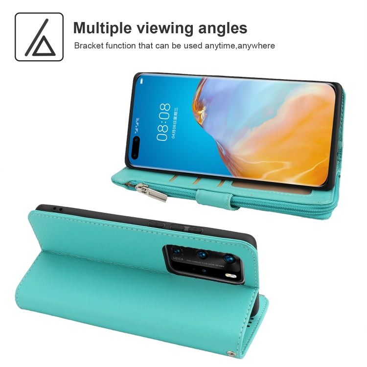 For Huawei P40 Pro / P40 Pro+ Microfiber Zipper Horizontal Flip Leather Case