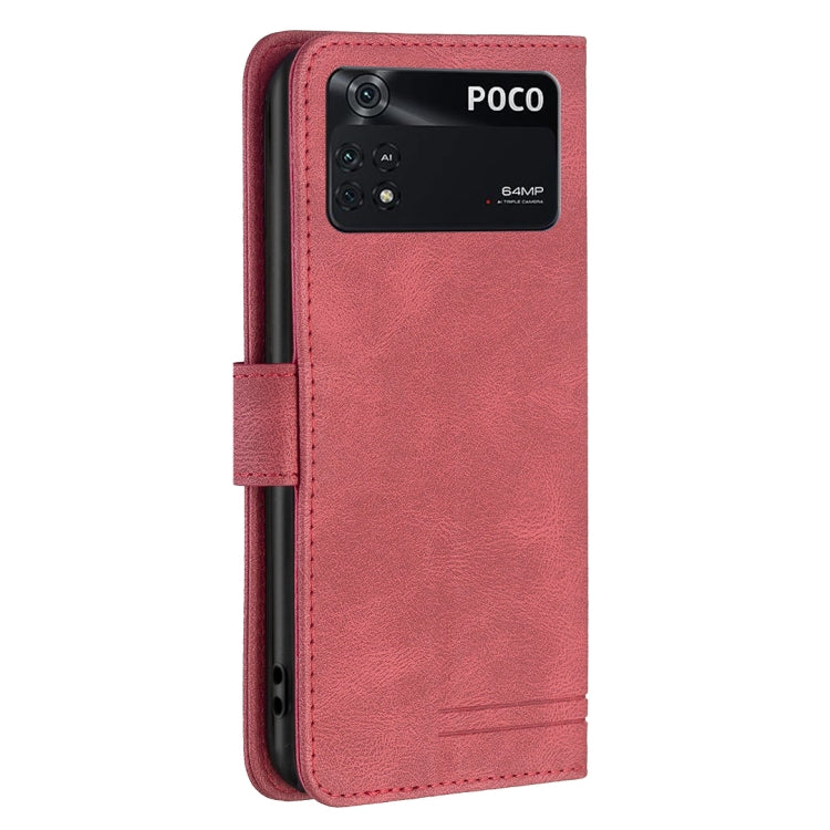 For Xiaomi Poco M4 Pro BF09 Magnetic Buckle RFID Flip Leather Phone Case