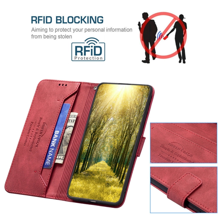 For Xiaomi Poco M4 Pro BF09 Magnetic Buckle RFID Flip Leather Phone Case