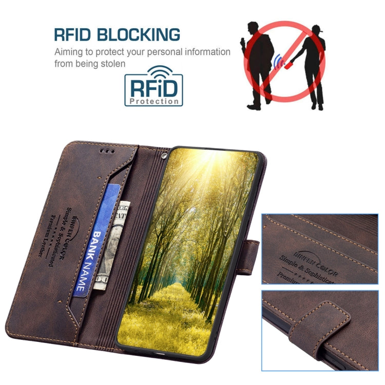 For Xiaomi Poco M4 Pro BF09 Magnetic Buckle RFID Flip Leather Phone Case
