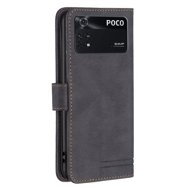 For Xiaomi Poco M4 Pro BF09 Magnetic Buckle RFID Flip Leather Phone Case