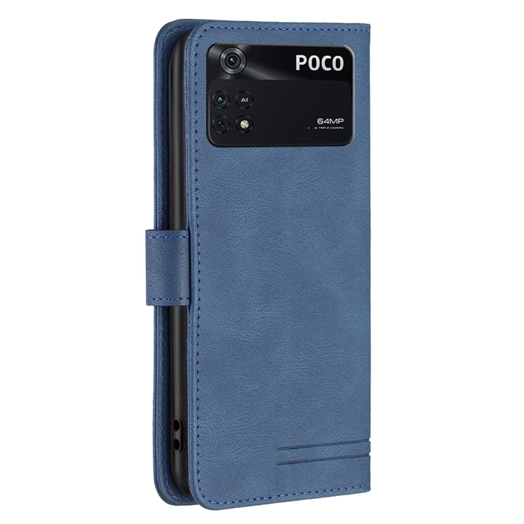 For Xiaomi Poco M4 Pro BF09 Magnetic Buckle RFID Flip Leather Phone Case