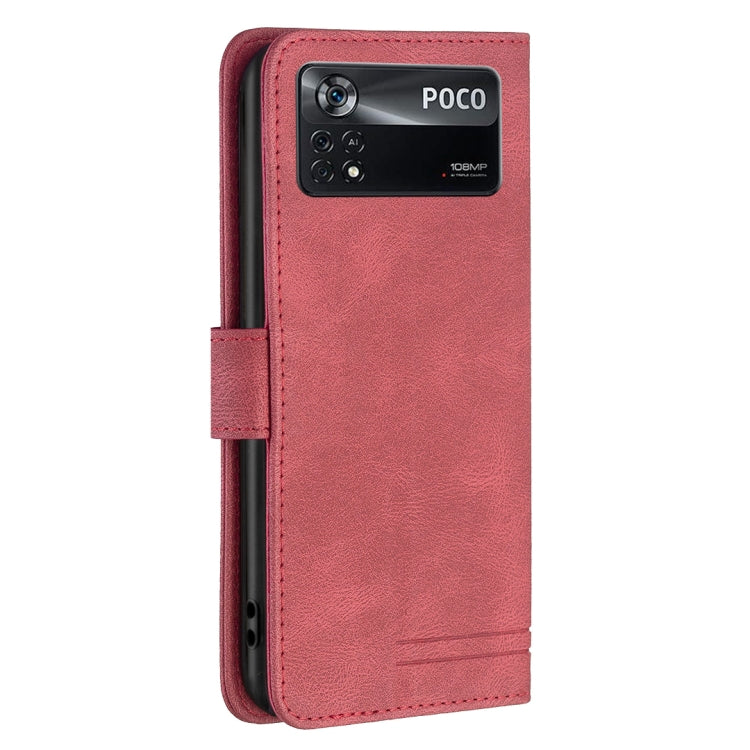 For Xiaomi Poco M4 Pro 5G BF09 Magnetic Buckle RFID Flip Leather Phone Case