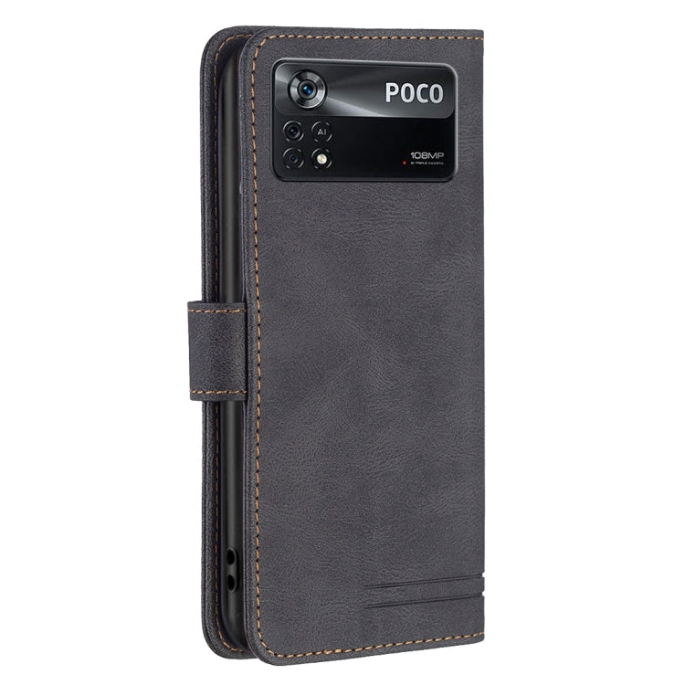 For Xiaomi Poco M4 Pro 5G BF09 Magnetic Buckle RFID Flip Leather Phone Case