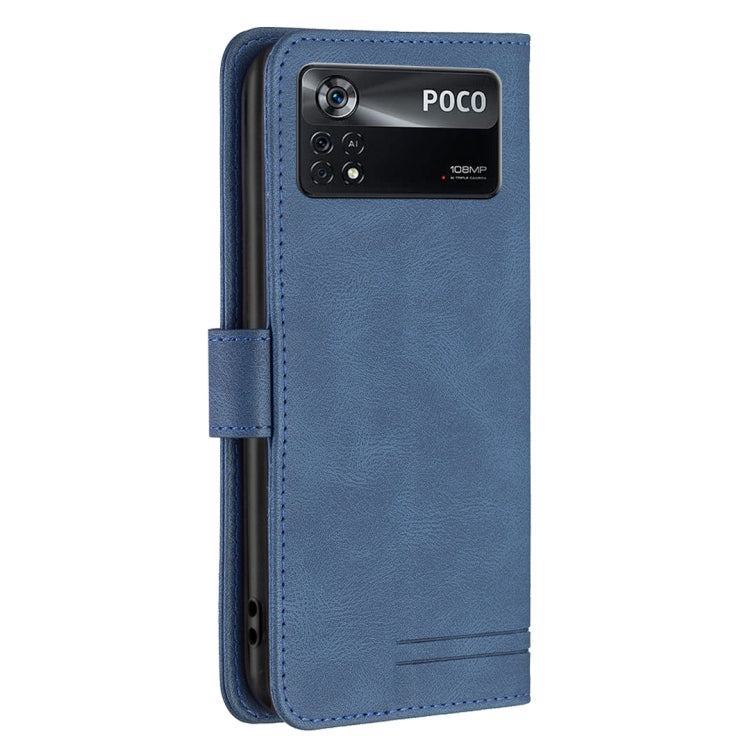 For Xiaomi Poco M4 Pro 5G BF09 Magnetic Buckle RFID Flip Leather Phone Case