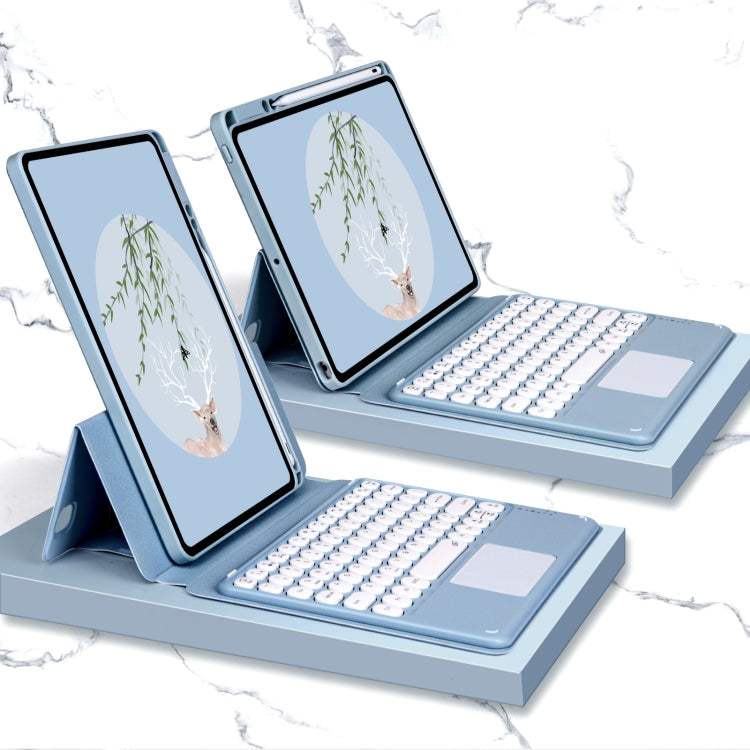 Bluetooth Keyboard Leather Case with Touchpad & Rotatable Bottom Case For iPad 10.2 2021 & 2020 & 2019 / Air 2019 / Pro 10.5 inch
