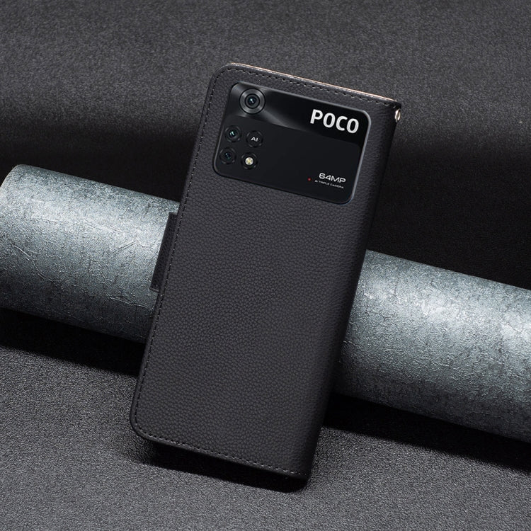 For Xiaomi Poco M4 Pro Litchi Texture Pure Color Leather Phone Case