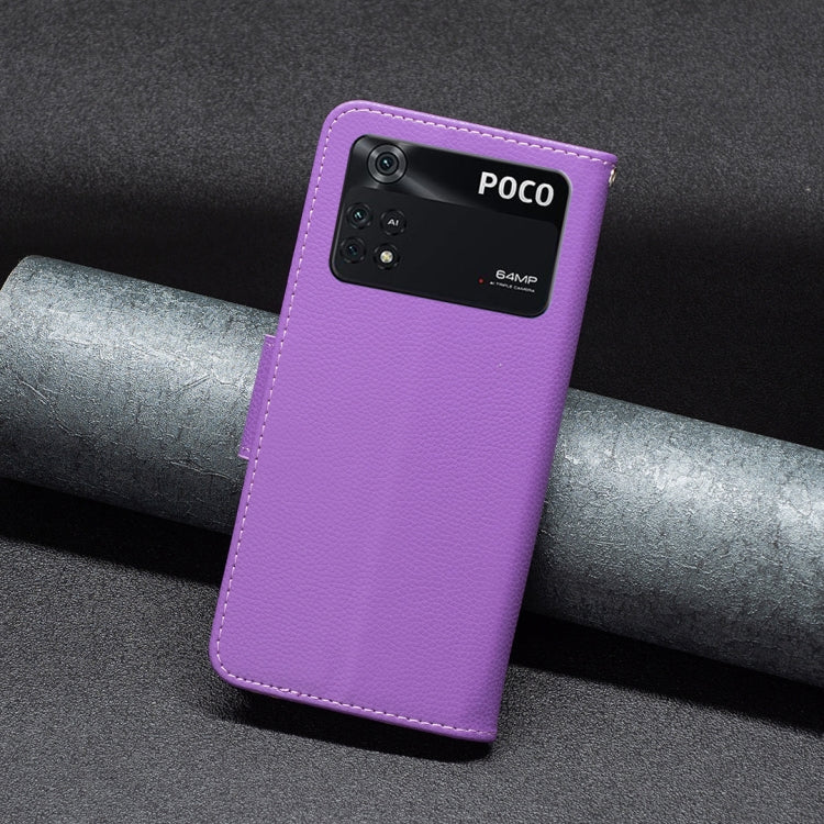 For Xiaomi Poco M4 Pro Litchi Texture Pure Color Leather Phone Case