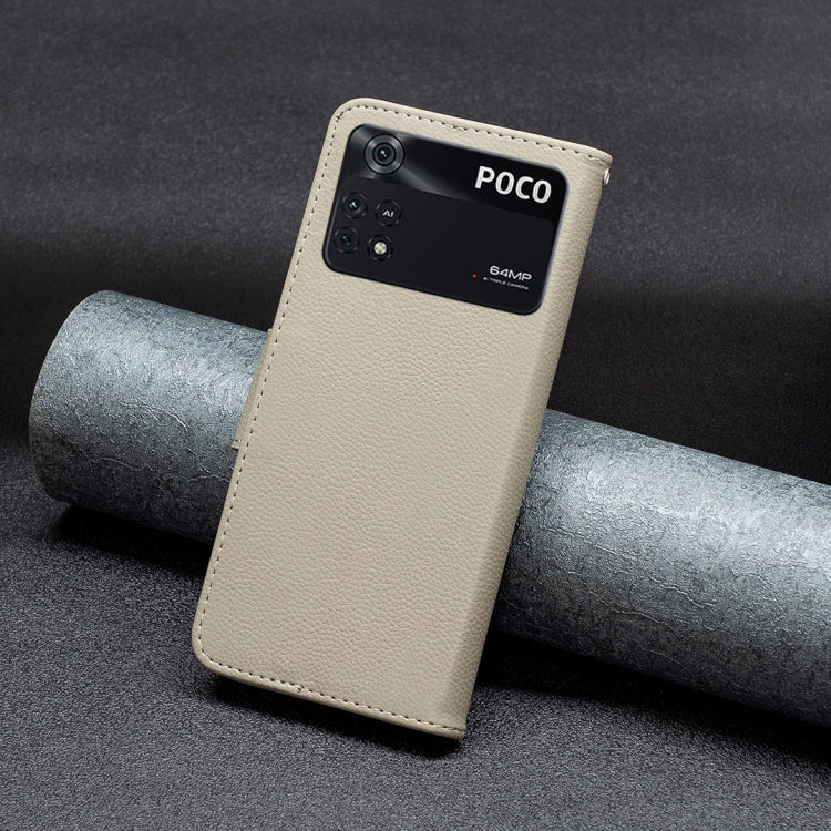 For Xiaomi Poco M4 Pro Litchi Texture Pure Color Leather Phone Case
