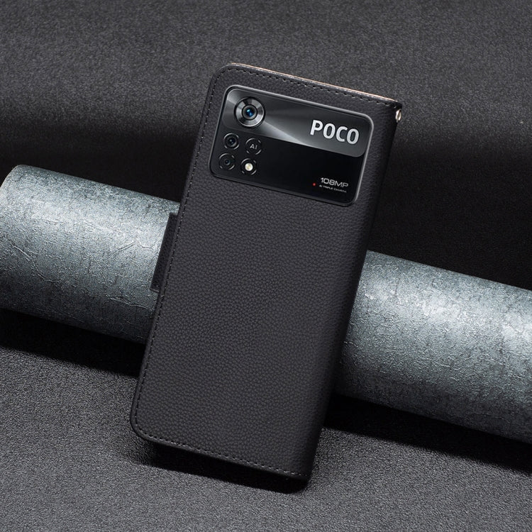 For Xiaomi Poco M4 Pro 5G Litchi Texture Pure Color Leather Phone Case