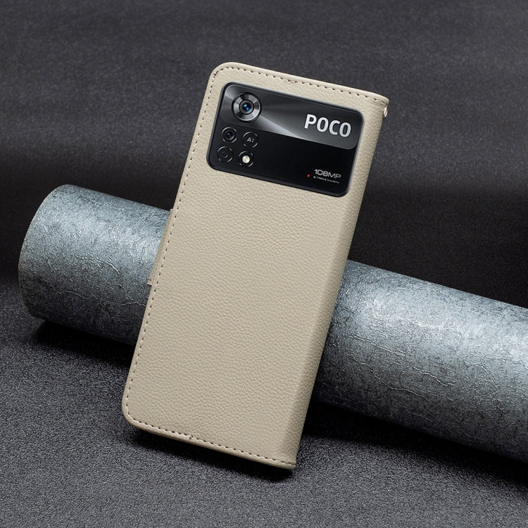 For Xiaomi Poco M4 Pro 5G Litchi Texture Pure Color Leather Phone Case