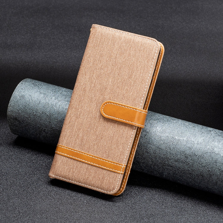 For Xiaomi Poco M4 Pro Color Block Denim Texture Leather Phone Case