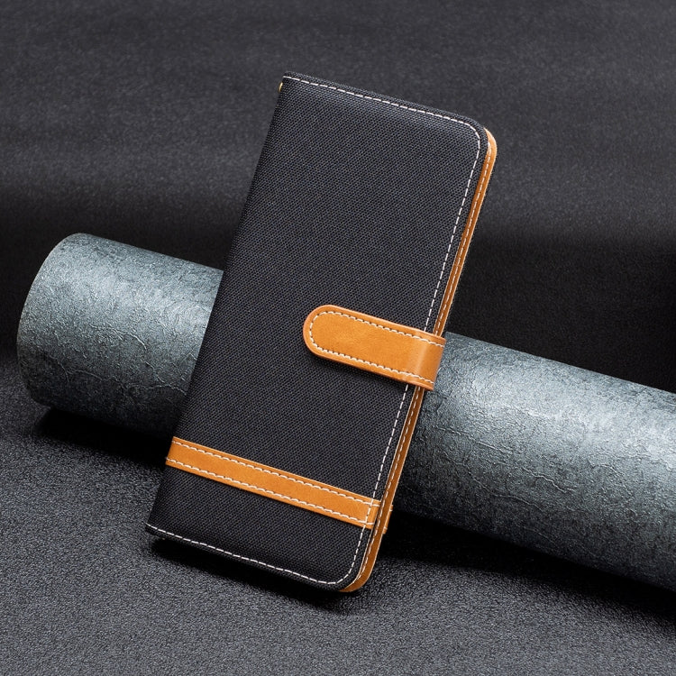 For Xiaomi Poco M4 Pro Color Block Denim Texture Leather Phone Case