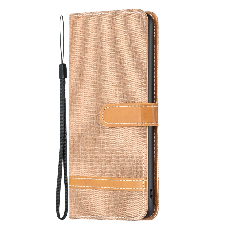 For Xiaomi Poco M4 Pro 5G Color Block Denim Texture Leather Phone Case