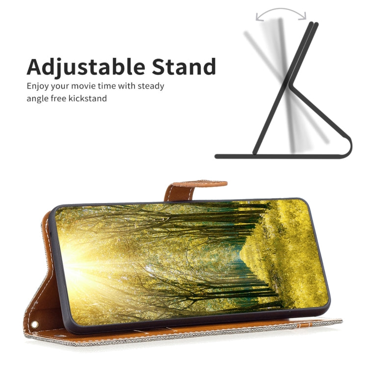 For Xiaomi Poco M4 Pro 5G Color Block Denim Texture Leather Phone Case