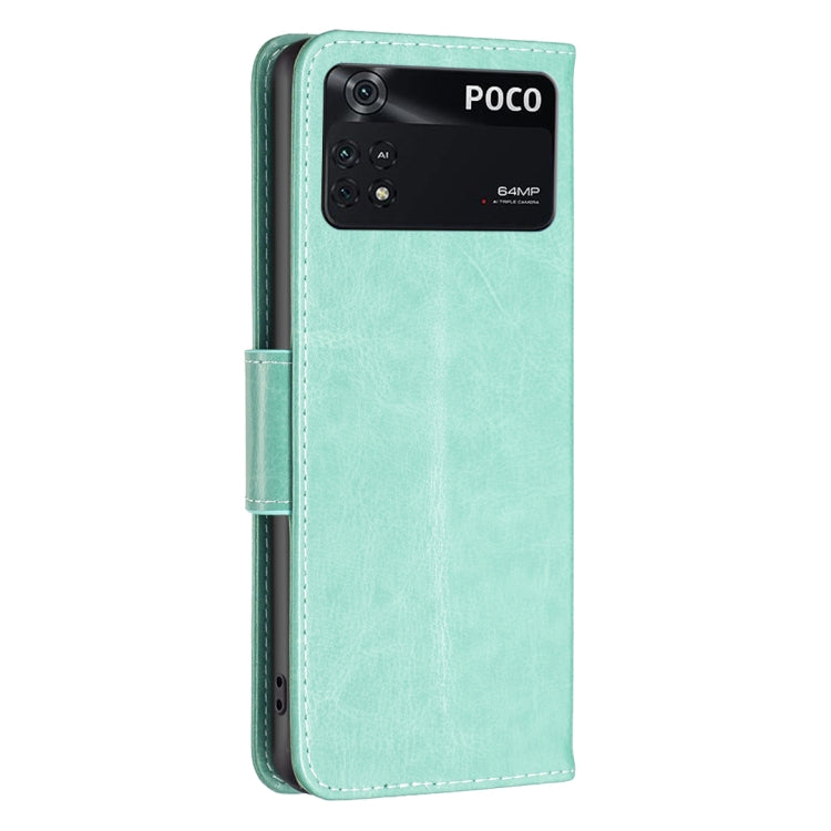 For Xiaomi Poco M4 Pro Two Butterflies Embossing Leather Phone Case