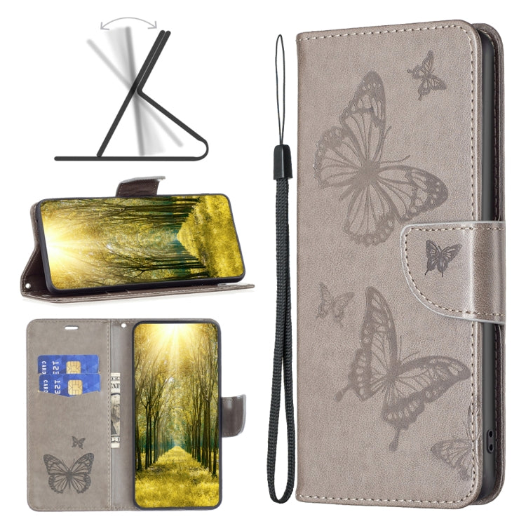 For Xiaomi Poco M4 Pro Two Butterflies Embossing Leather Phone Case