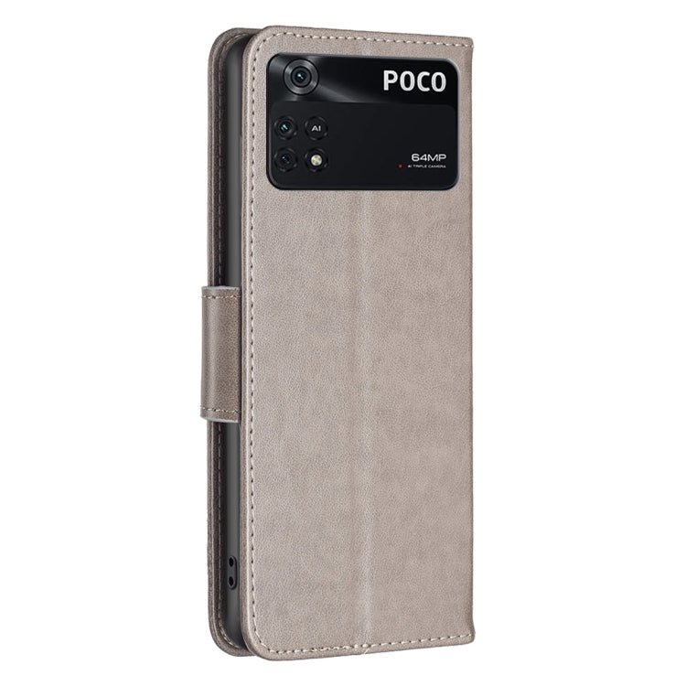 For Xiaomi Poco M4 Pro Two Butterflies Embossing Leather Phone Case
